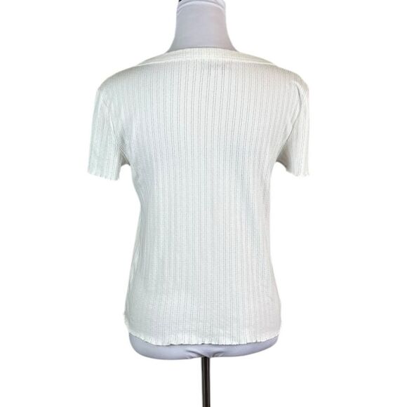 American Eagle Outfitters White Button-Detail Women's Top, Size L - Picture 6 of 8